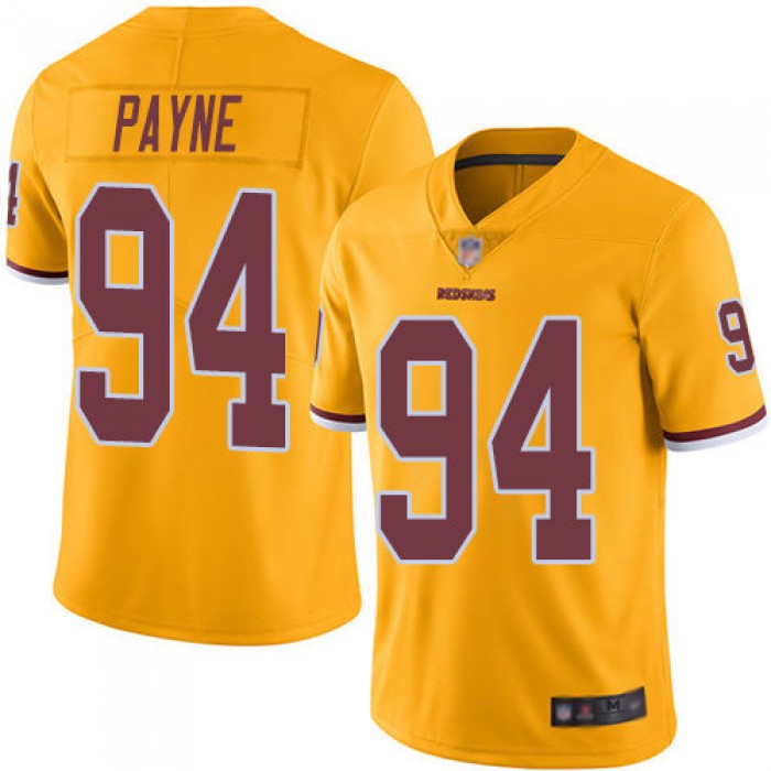 Redskins #94 Da'Ron Payne Gold Men's Stitched Football Limited Rush Jersey