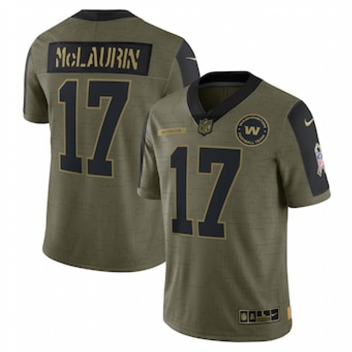 Men's Washington Football Team #17 Terry McLaurin Nike Olive 2021 Salute To Service Limited Player Jersey